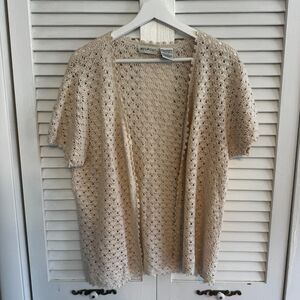 Vintage White‎ Stag Crochet Top with Buttons